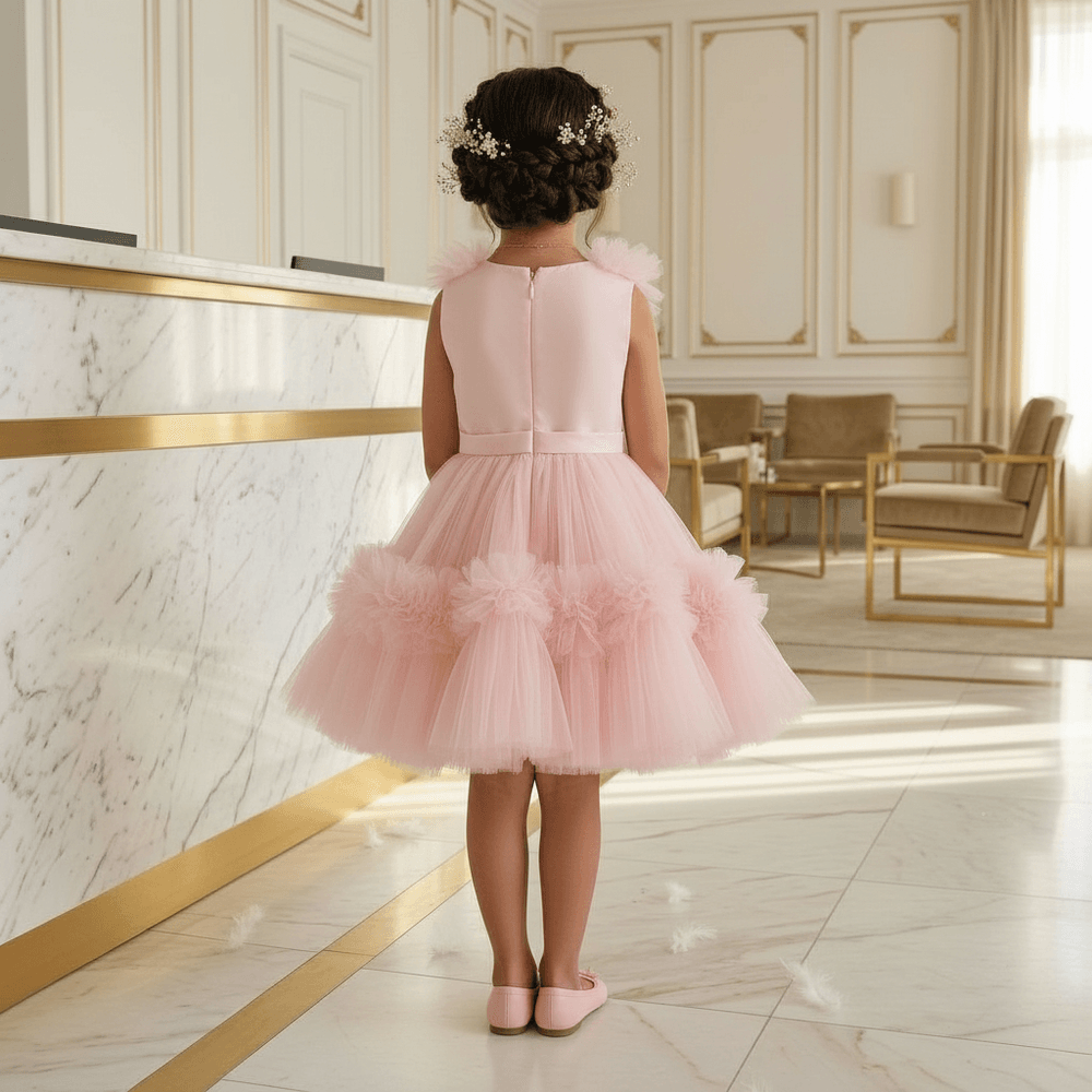 Pink Ruffle Tulle Party Dress for Girls M260246