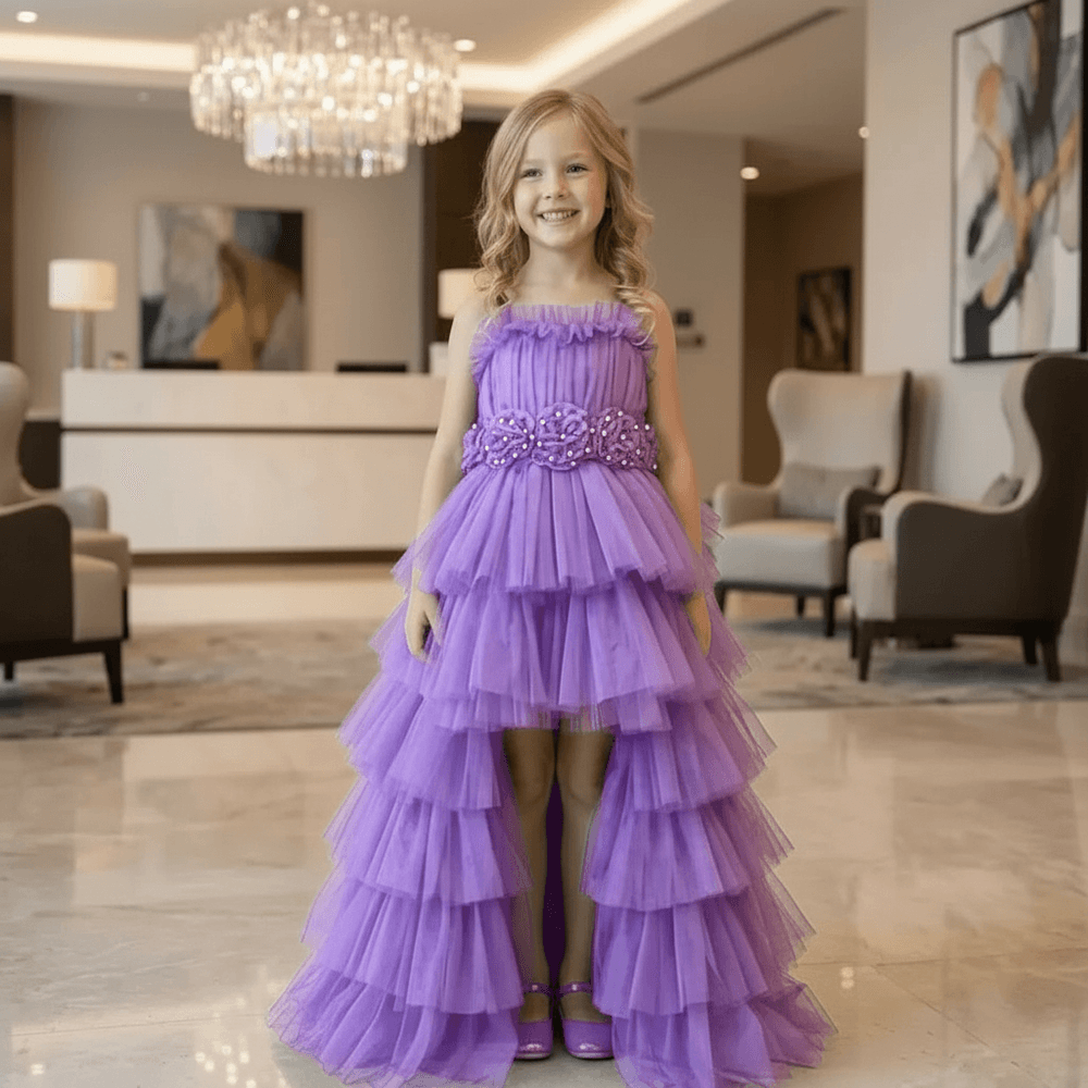 Lavender Gown & sleeveless for girls-M260250