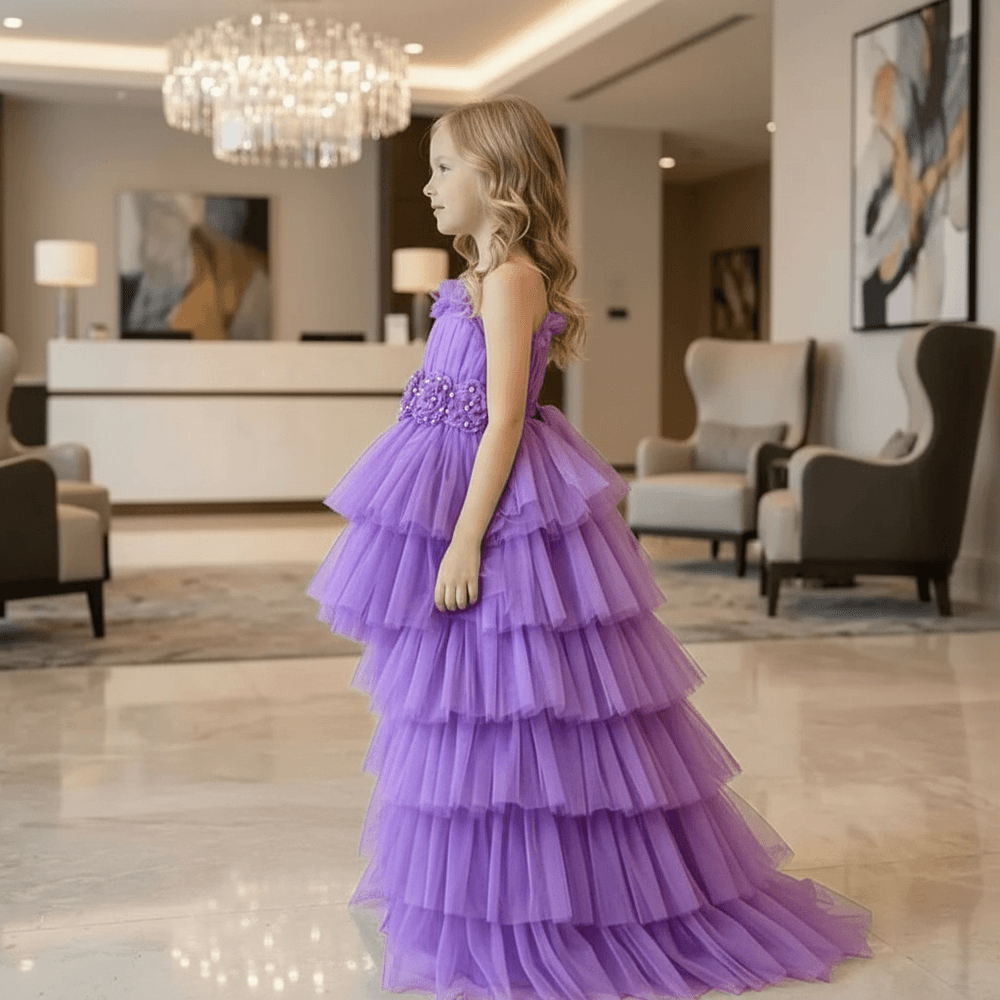 Lavender Gown & sleeveless for girls-M260250