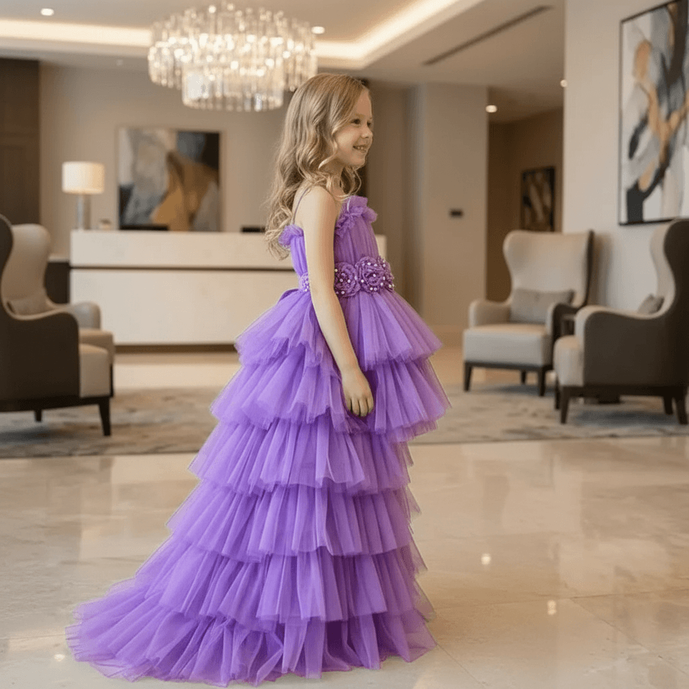 Lavender Gown & sleeveless for girls-M260250