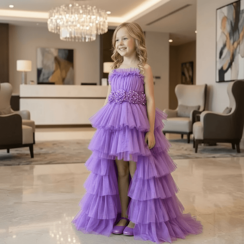 Lavender Gown & sleeveless for girls-M260250