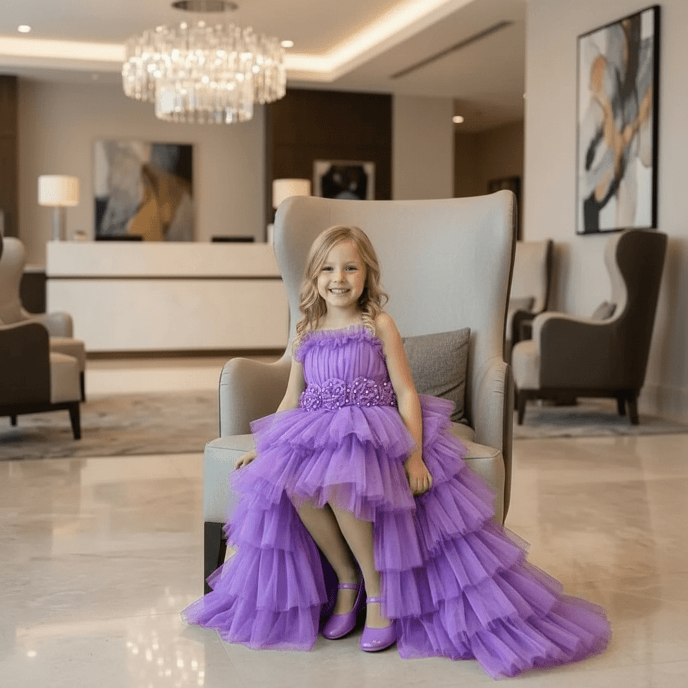 Lavender Gown & sleeveless for girls-M260250