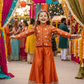 Orange Designer plazo set M260255