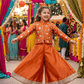 Orange Designer plazo set M260255