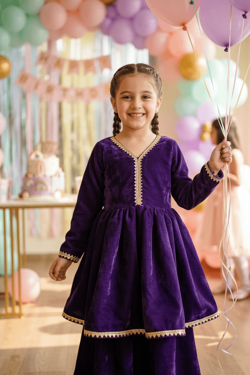 Purple Designer sharara set M260256