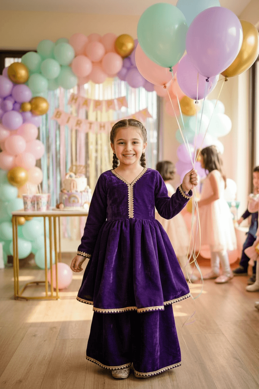 Purple Designer sharara set M260256