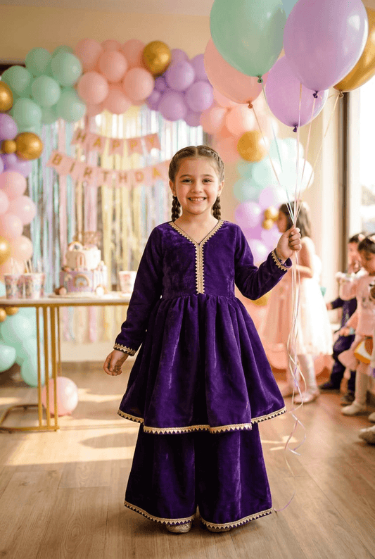 Purple Designer sharara set M260256