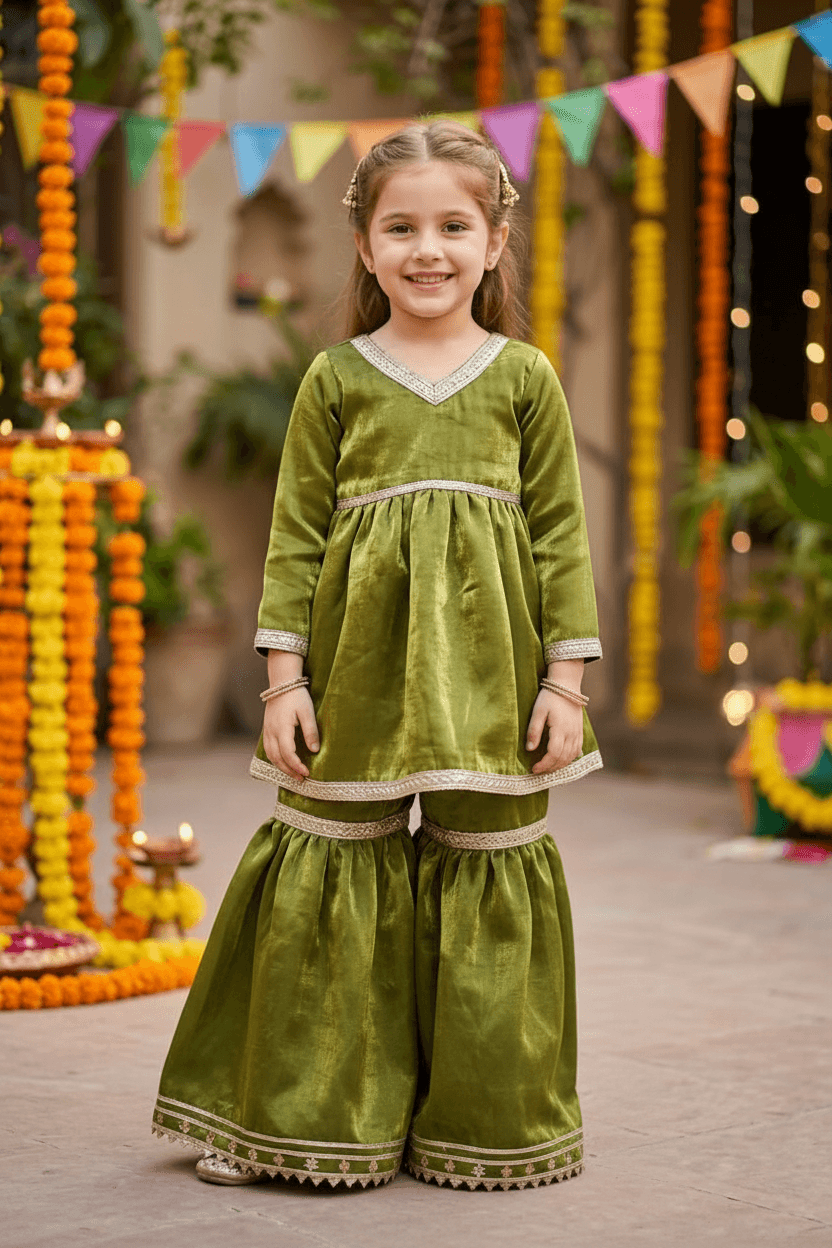 Green Designer sharara set M260257
