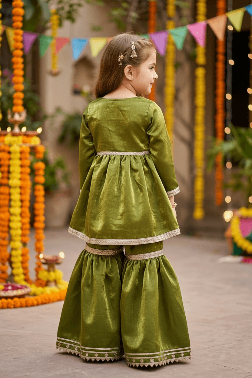 Green Designer sharara set M260257