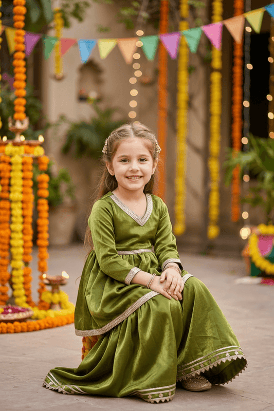 Green Designer sharara set M260257