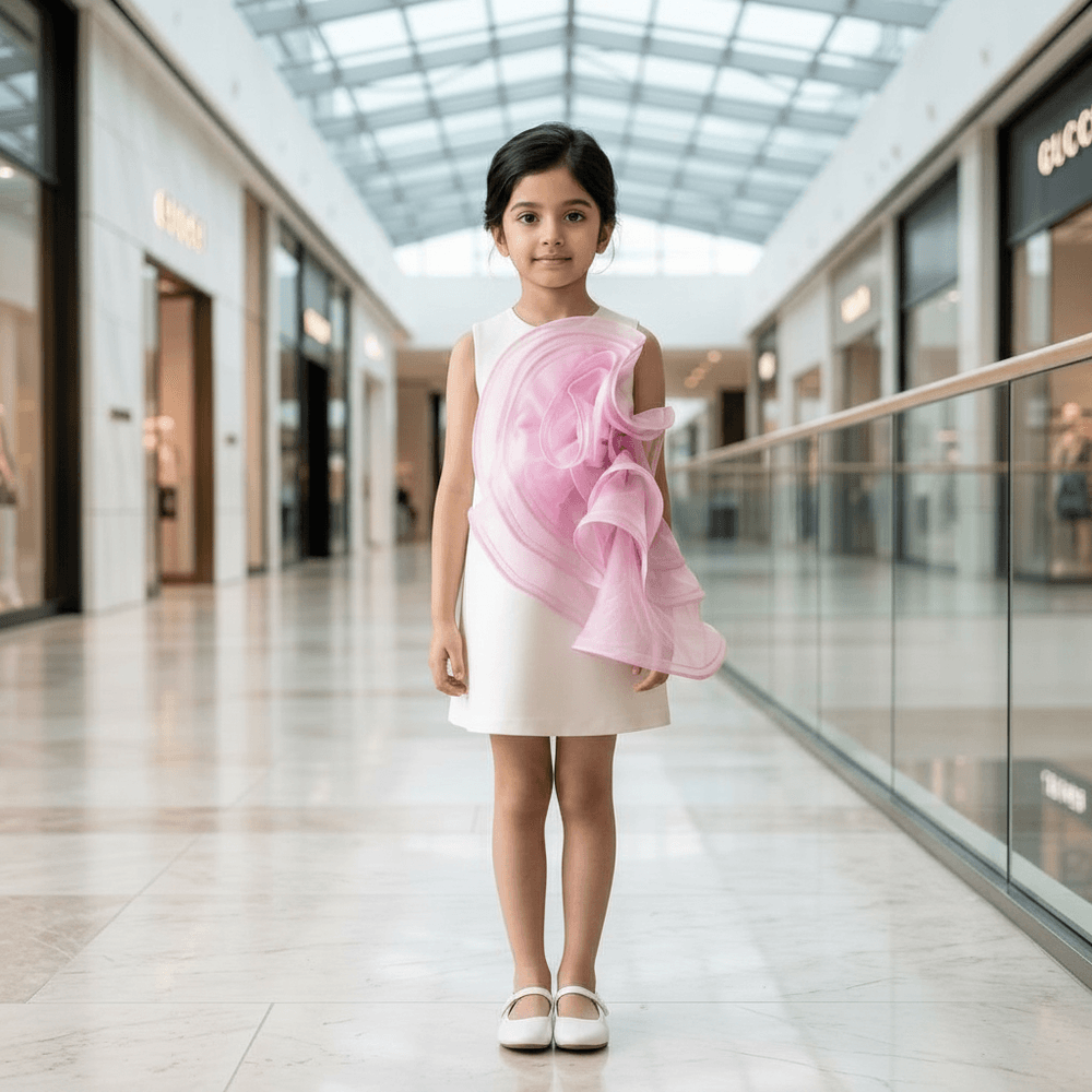 Girls white Party dress M260260