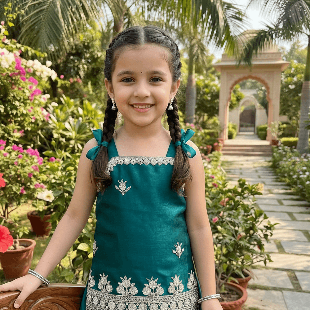 Green  Palazzo Set for Girls M260266