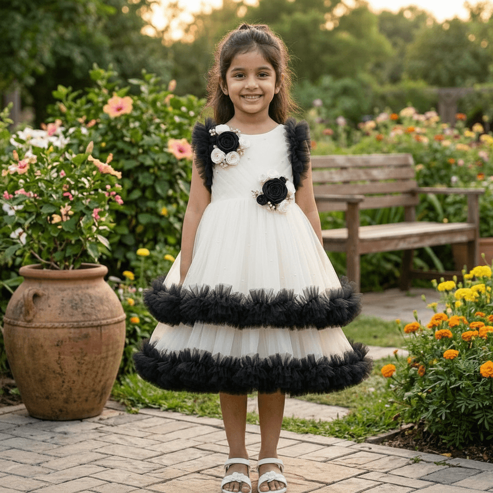 White Party Frock for Girls M260269