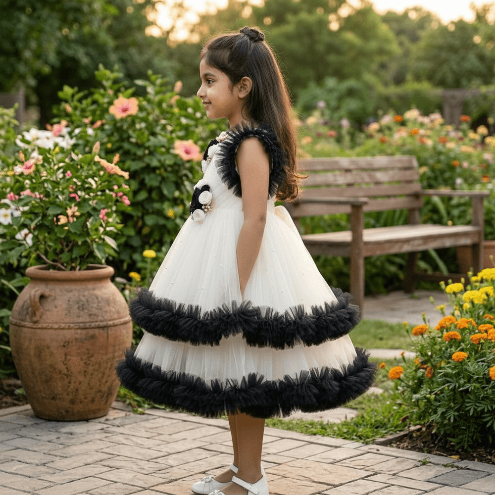 White Party Frock for Girls M260269