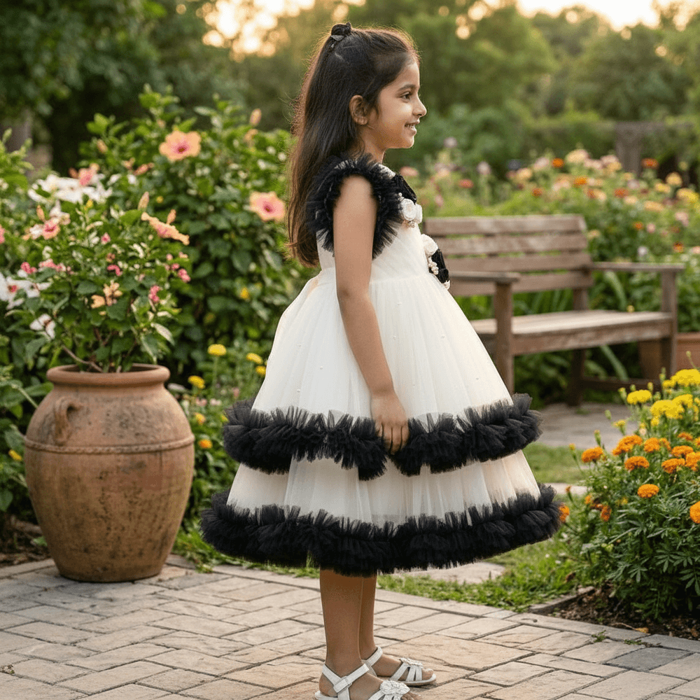White Party Frock for Girls M260269