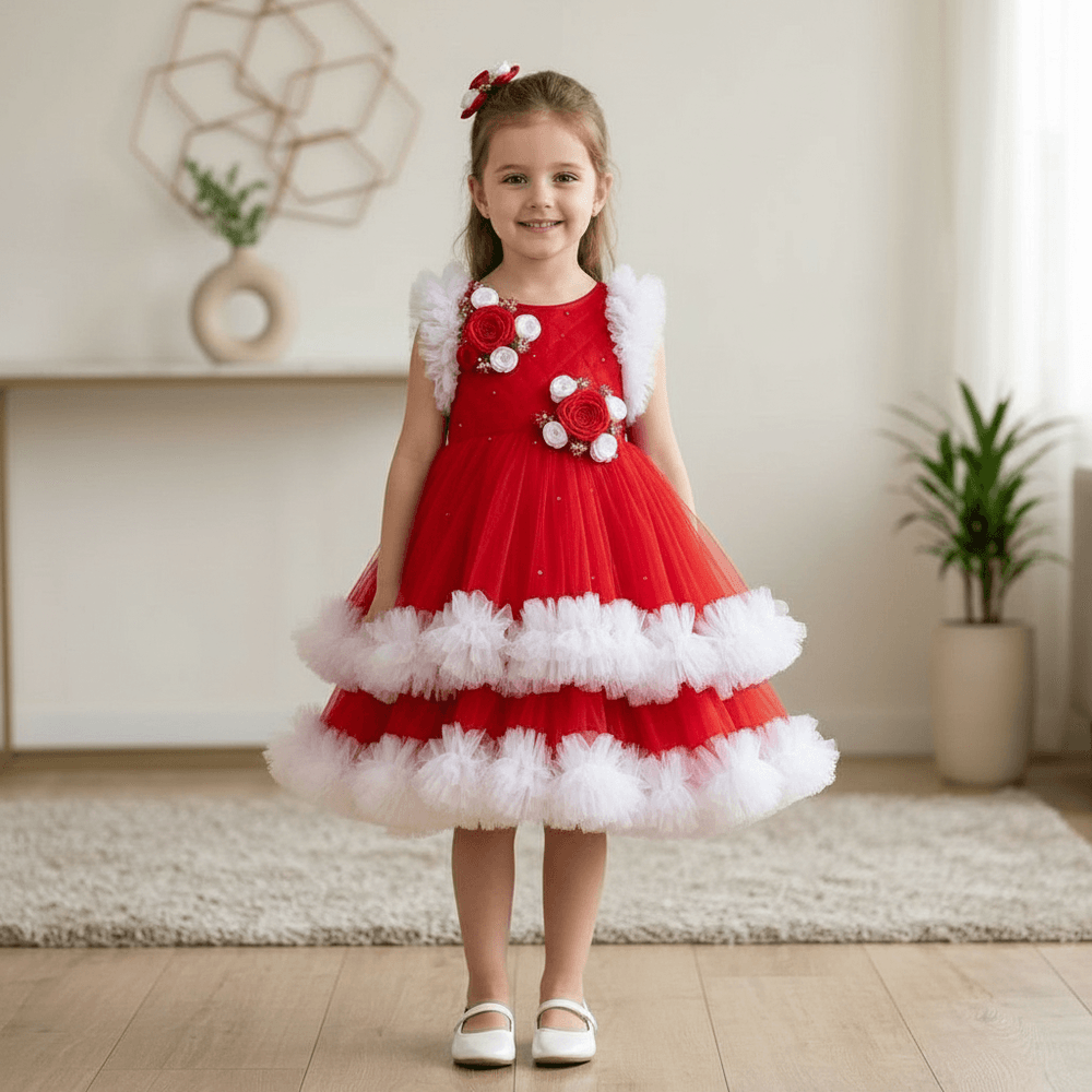 Red Party Frock for Girls M260270