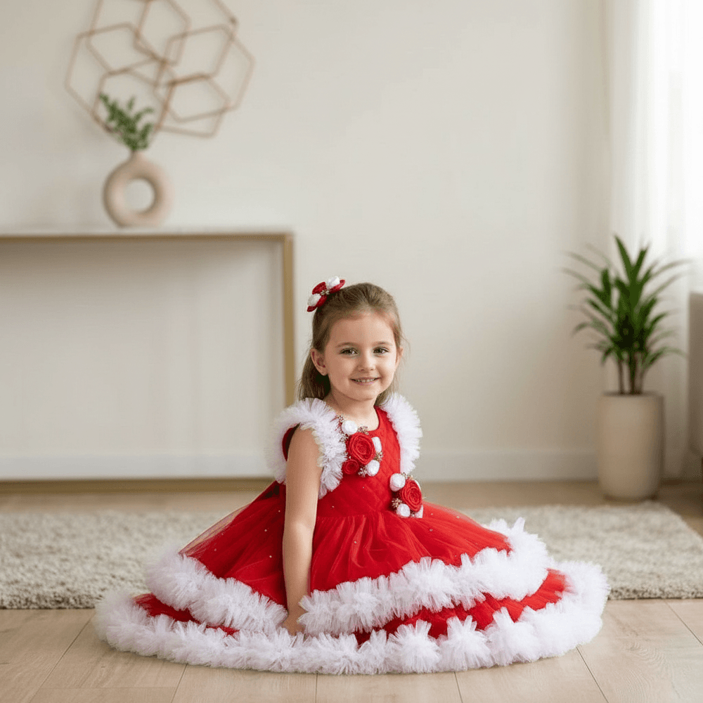 Red Party Frock for Girls M260270