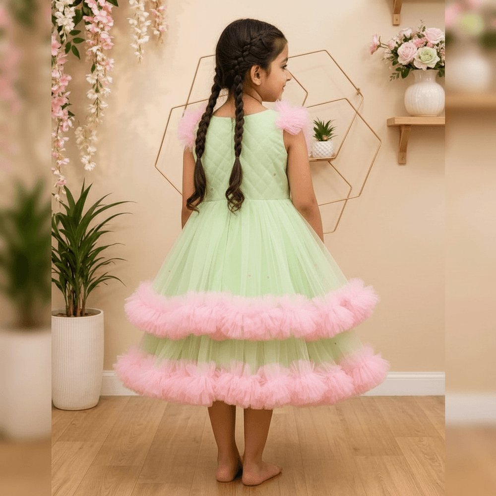 Green Party Frock for Girls M260271