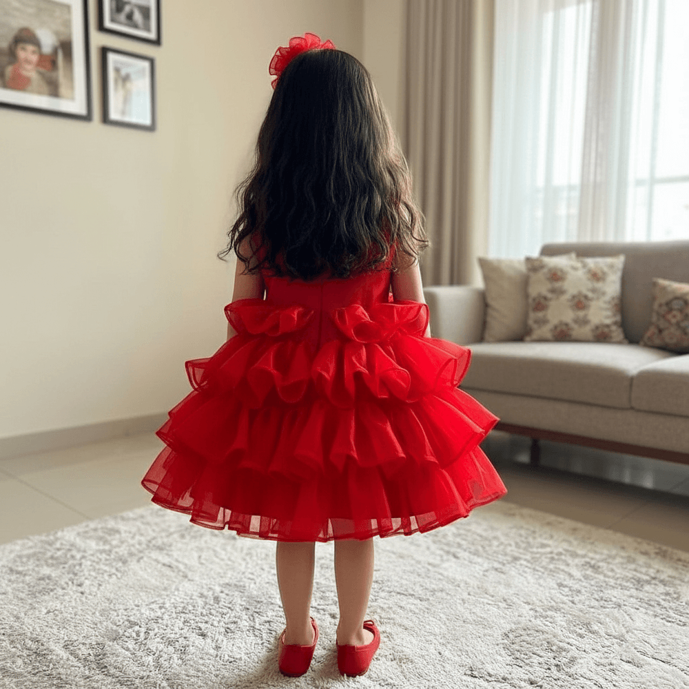 Red Party Frock for Girls M260272