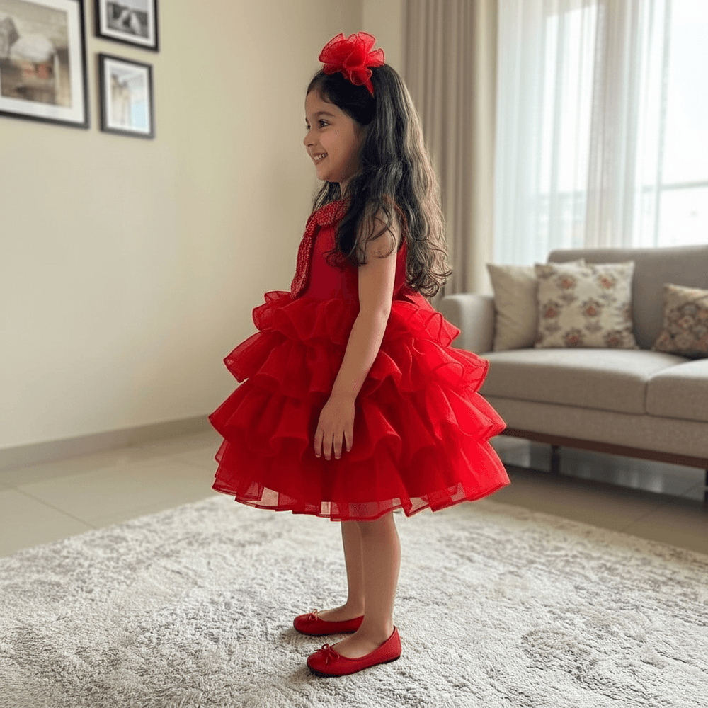 Red Party Frock for Girls M260272