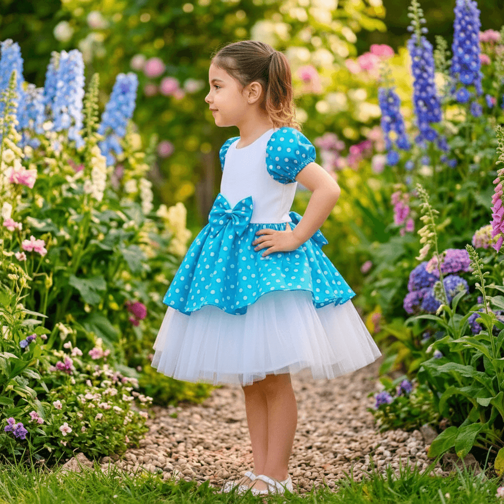 Sky blue Party Frock for Girls M260279