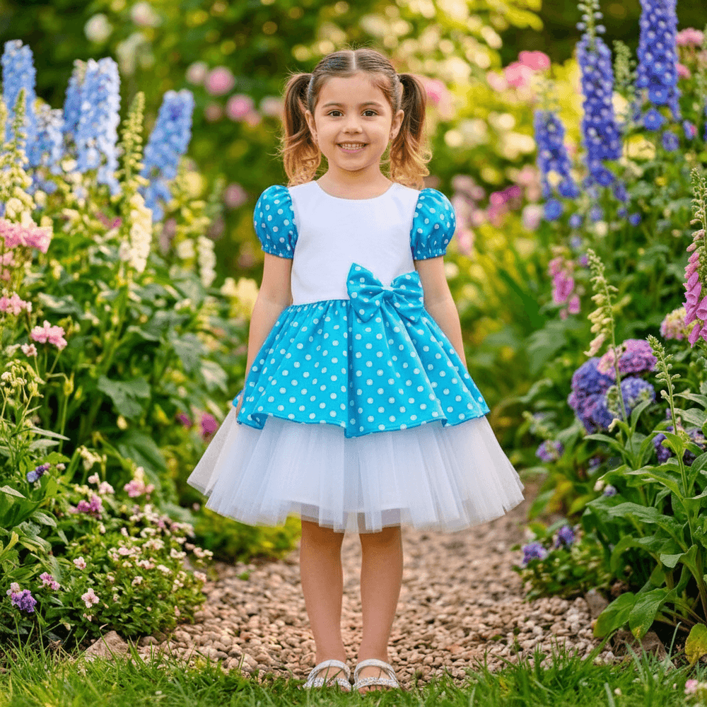 Sky blue Party Frock for Girls M260279