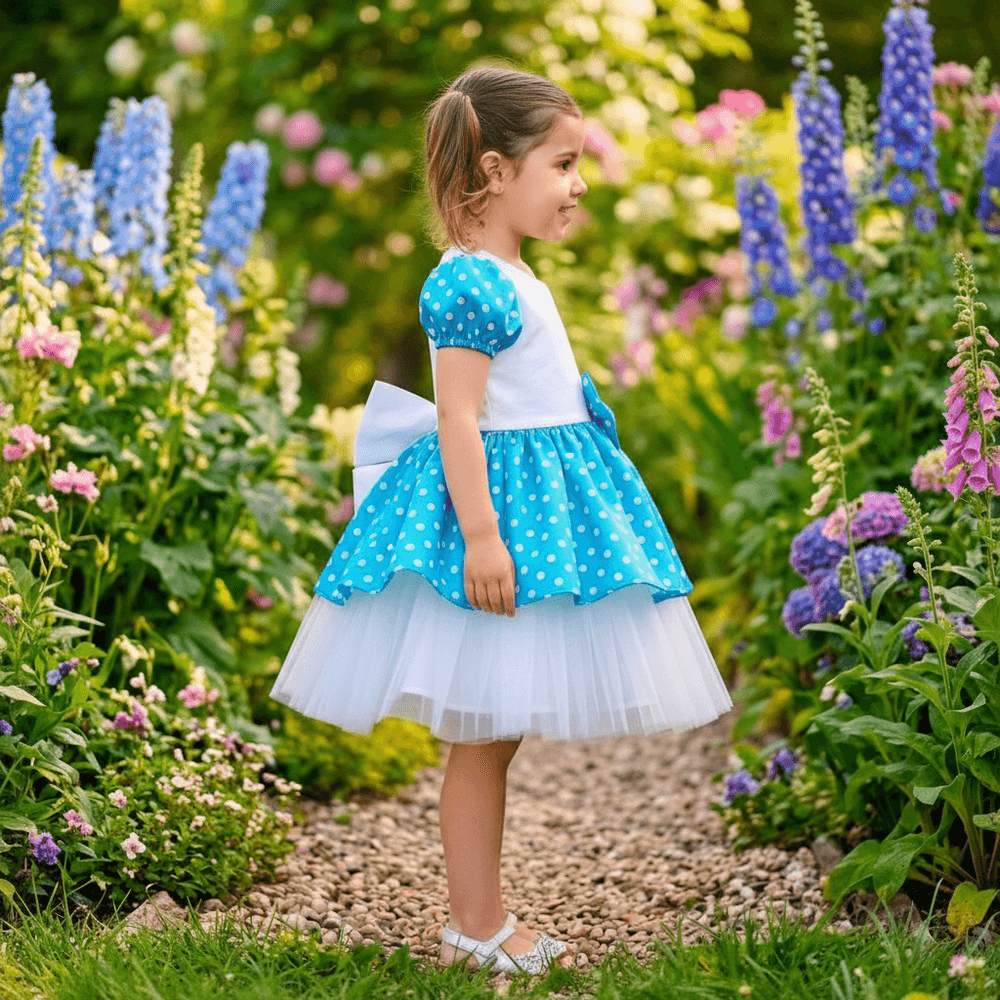 Sky blue Party Frock for Girls M260279
