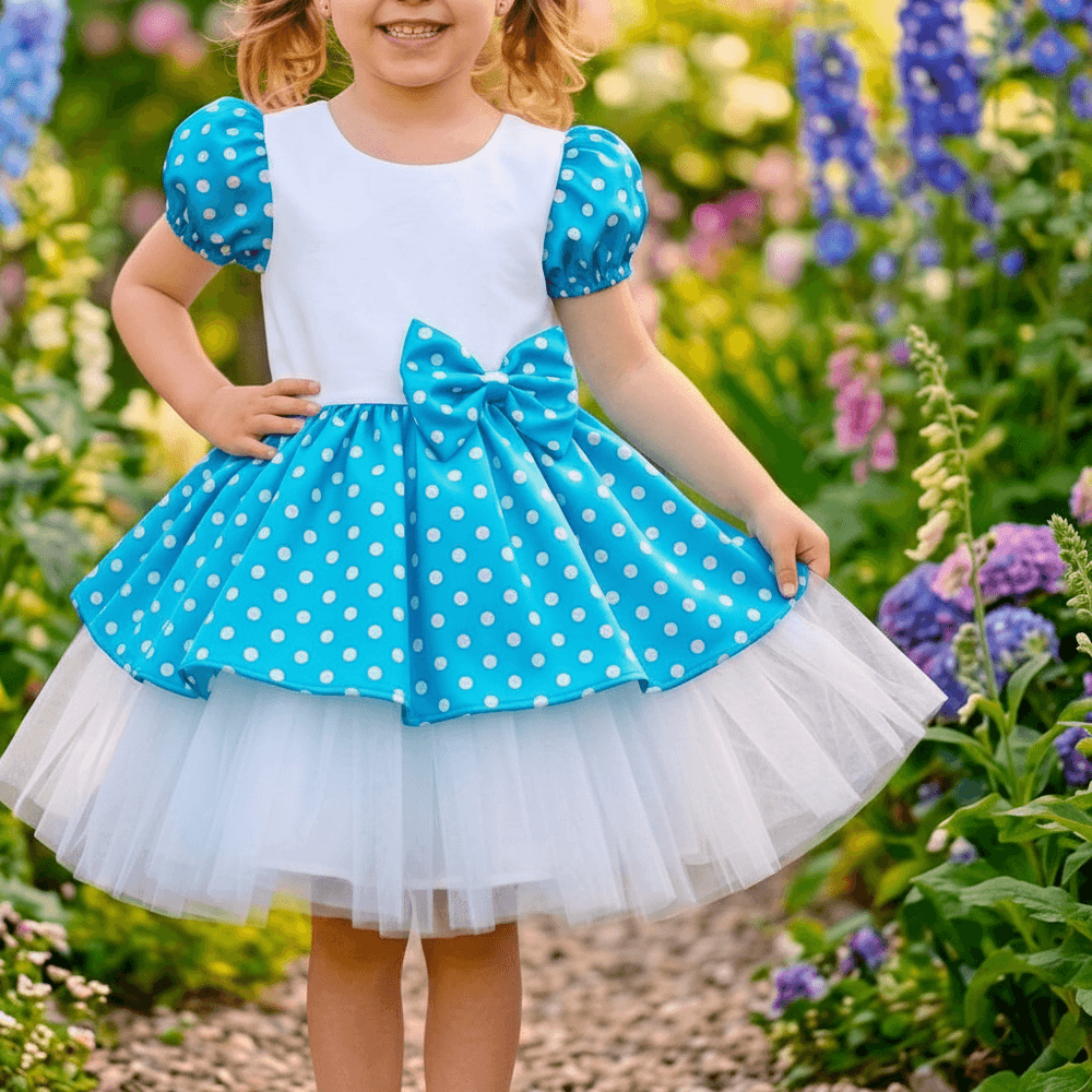 Sky blue Party Frock for Girls M260279