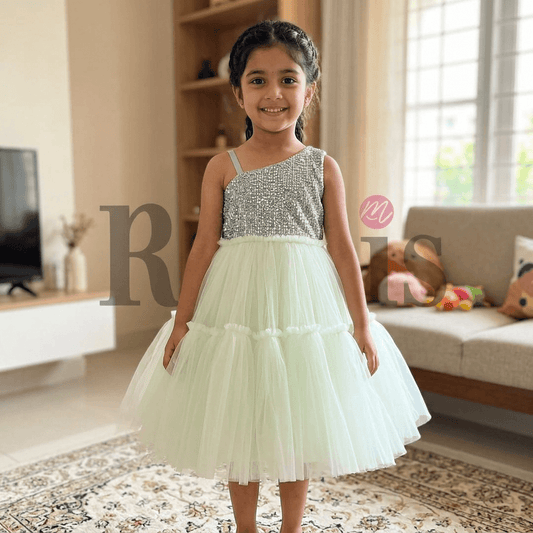 Green Party Frock for Girls M260281