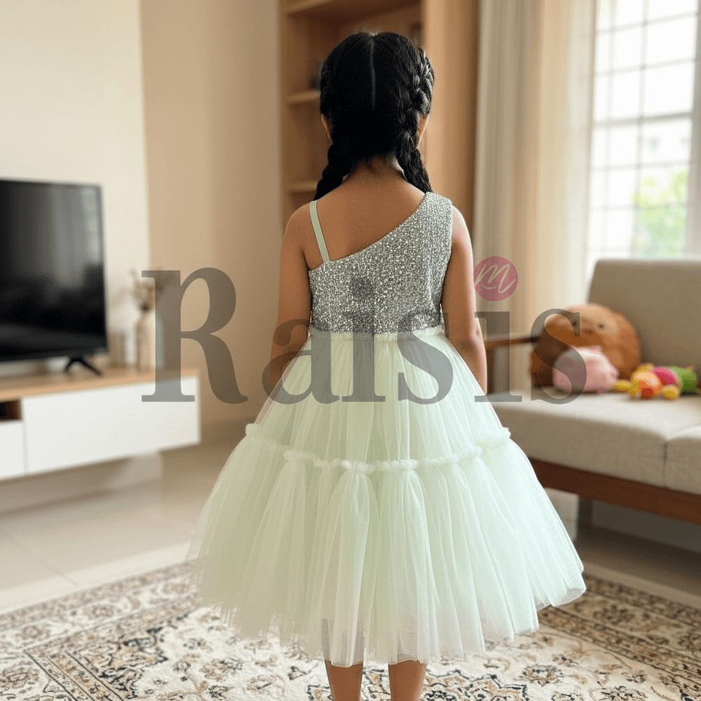 Green Party Frock for Girls M260281