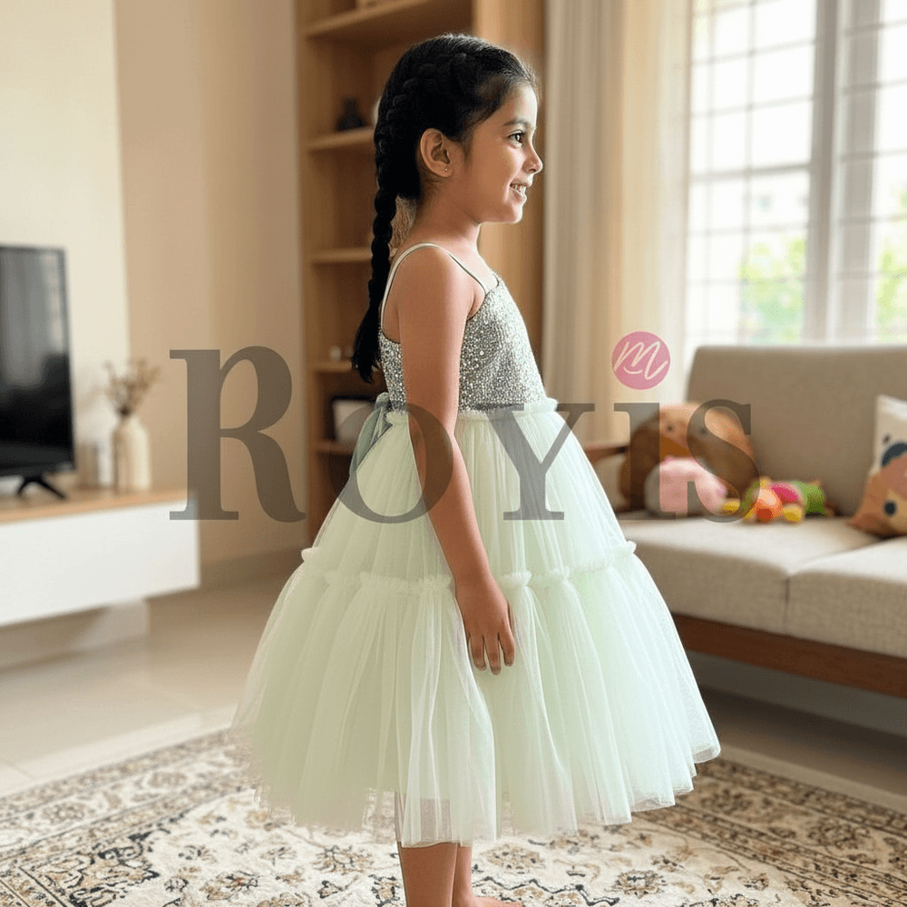 Green Party Frock for Girls M260281
