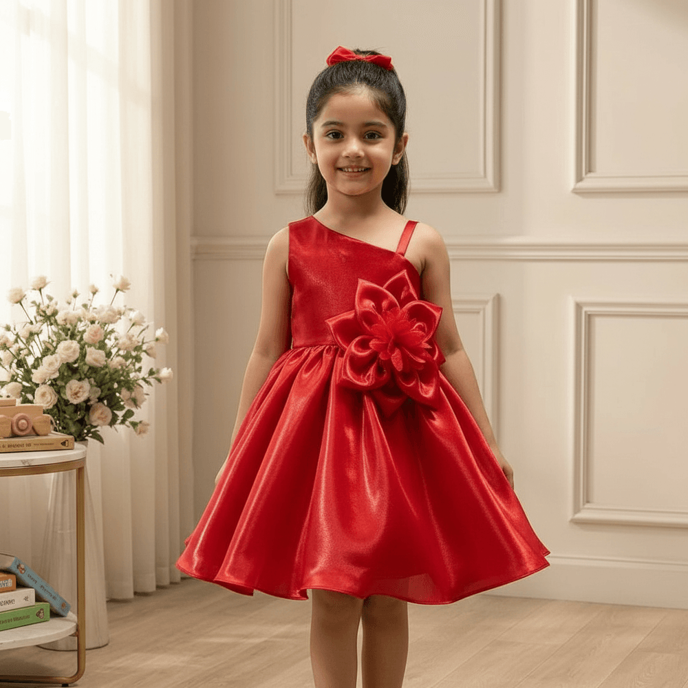 Red Party Frock for Girls M260286