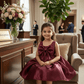Maroon Party Frock for Girls M260287