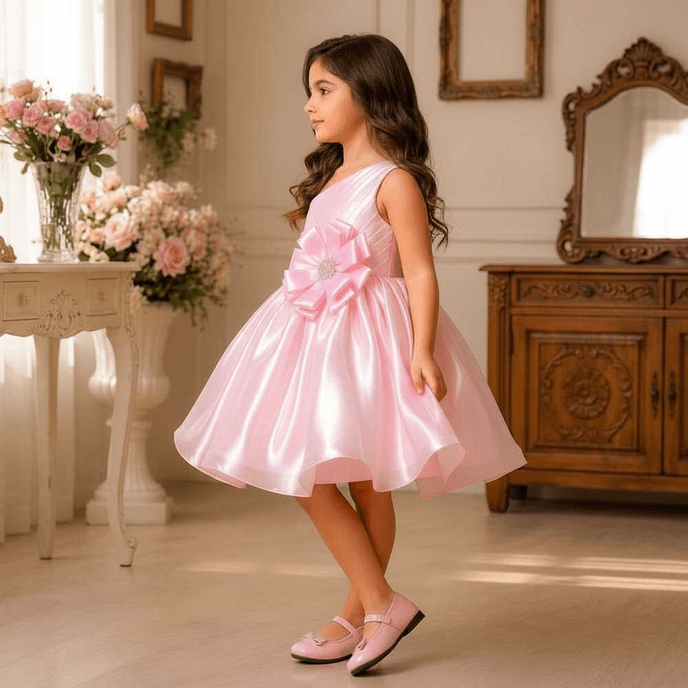 Girls Designer pink Party frock M260292