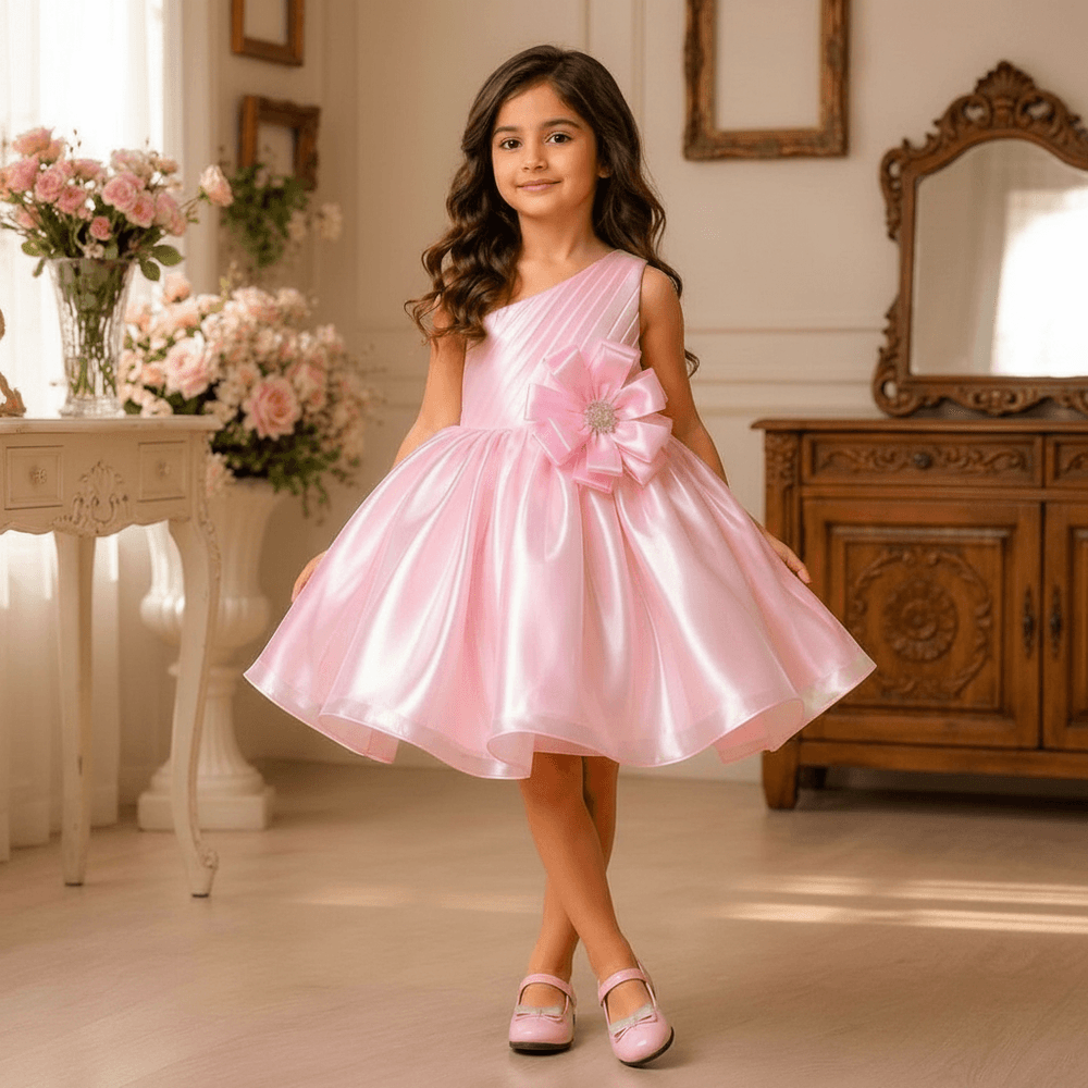 Girls Designer pink Party frock M260292