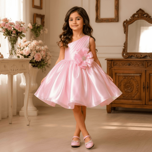 Girls Designer pink Party frock M260292