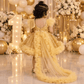 Girls Designer golden Party frock M260288