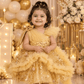 Girls Designer golden Party frock M260288