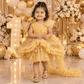 Girls Designer golden Party frock M260288