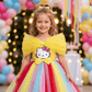 Yellow Hello kitty Party Frock for Girls M260293