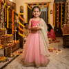 Net Sweetheart-Neckline Lehenga Choli Set for Girls M260099