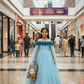 Blue net frock M260035