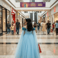 Blue net frock M260035