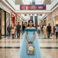 Blue net frock M260035