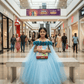 Blue net frock M260035