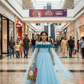 Blue net frock M260035