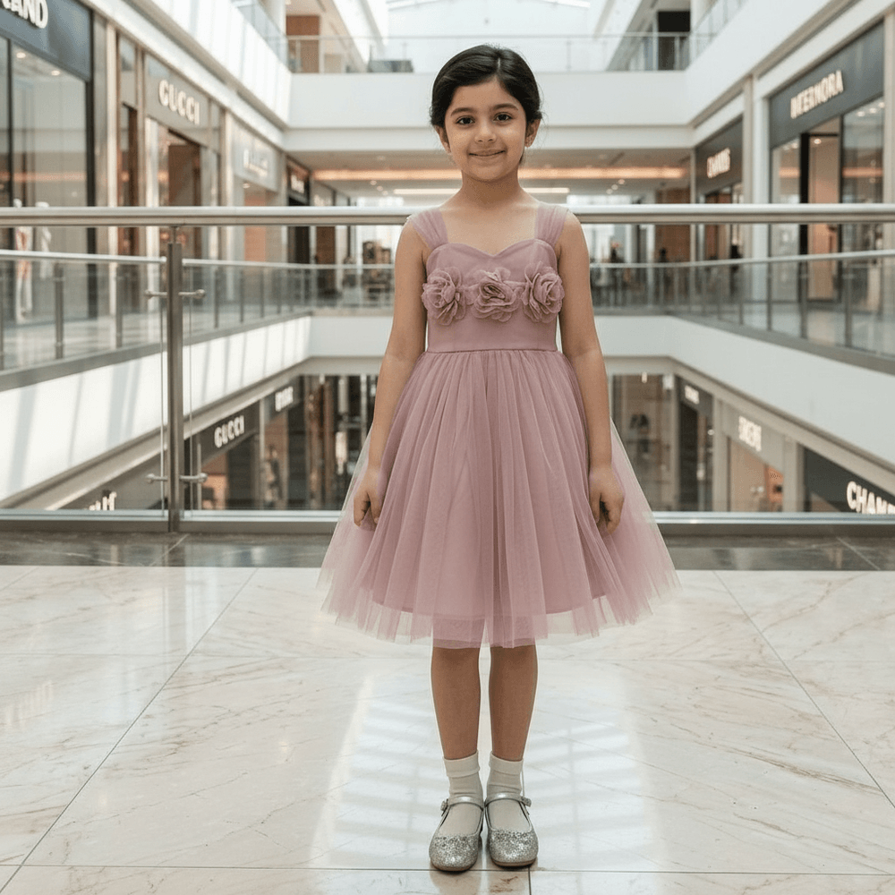 Champagne Tulle Princess Party Frock for Girls M260110