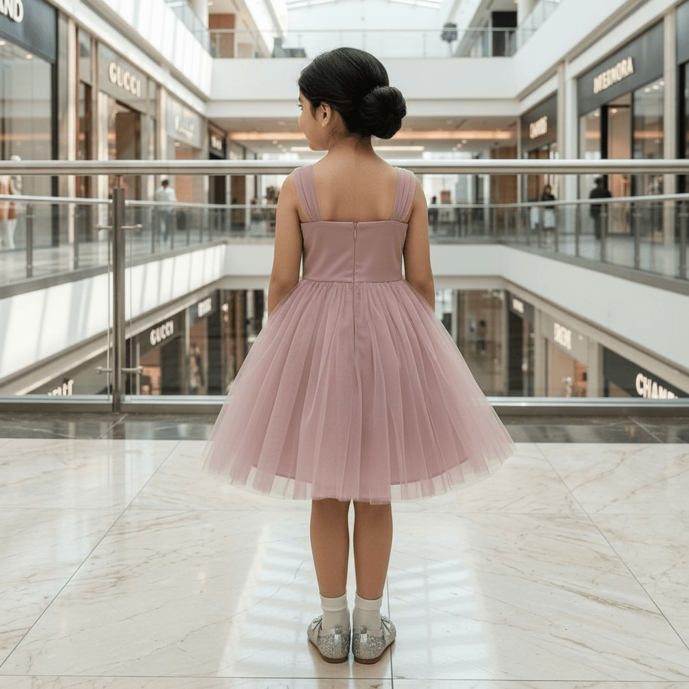 Champagne Tulle Princess Party Frock for Girls M260110