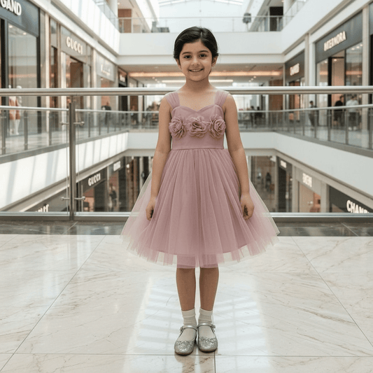 Champagne Tulle Princess Party Frock for Girls M260110