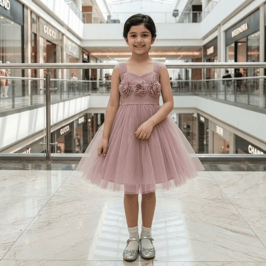 Champagne Tulle Princess Party Frock for Girls M260110